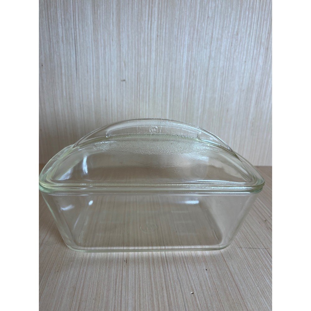 Vintage Westinghouse Clear Glass Refrigerator Dish with Lid Rectangular Storage
